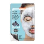 Кислородная тканевая маска с углем Purederm Deep Purifying Black O2 Bubble Mask Charcoal