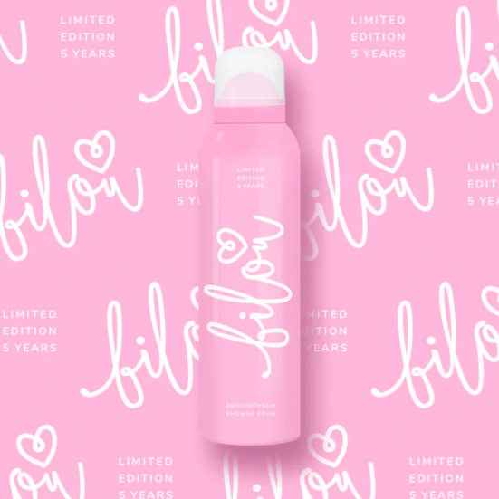 Розовая пенка для душа Bilou Limited Edition 5 Years Shower Foam