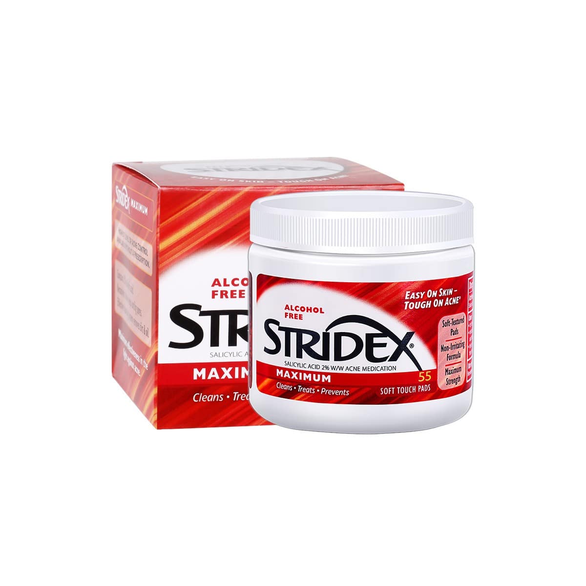 Очищающие салфетки анти-акне с салициловой кислотой Stridex Single Step Acne Control 55 шт
