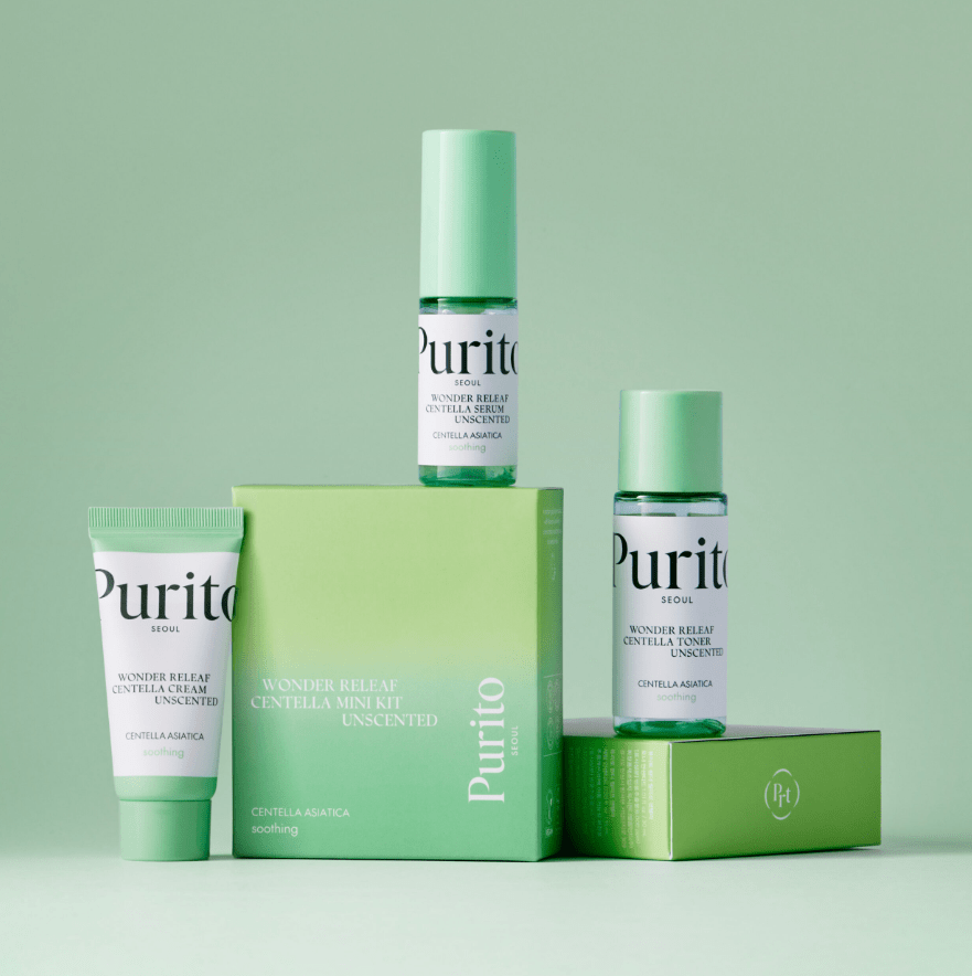 Набір мініатюр засобів з центелою Purito Seoul Wonder Releaf Centella Mini Kit Unscented