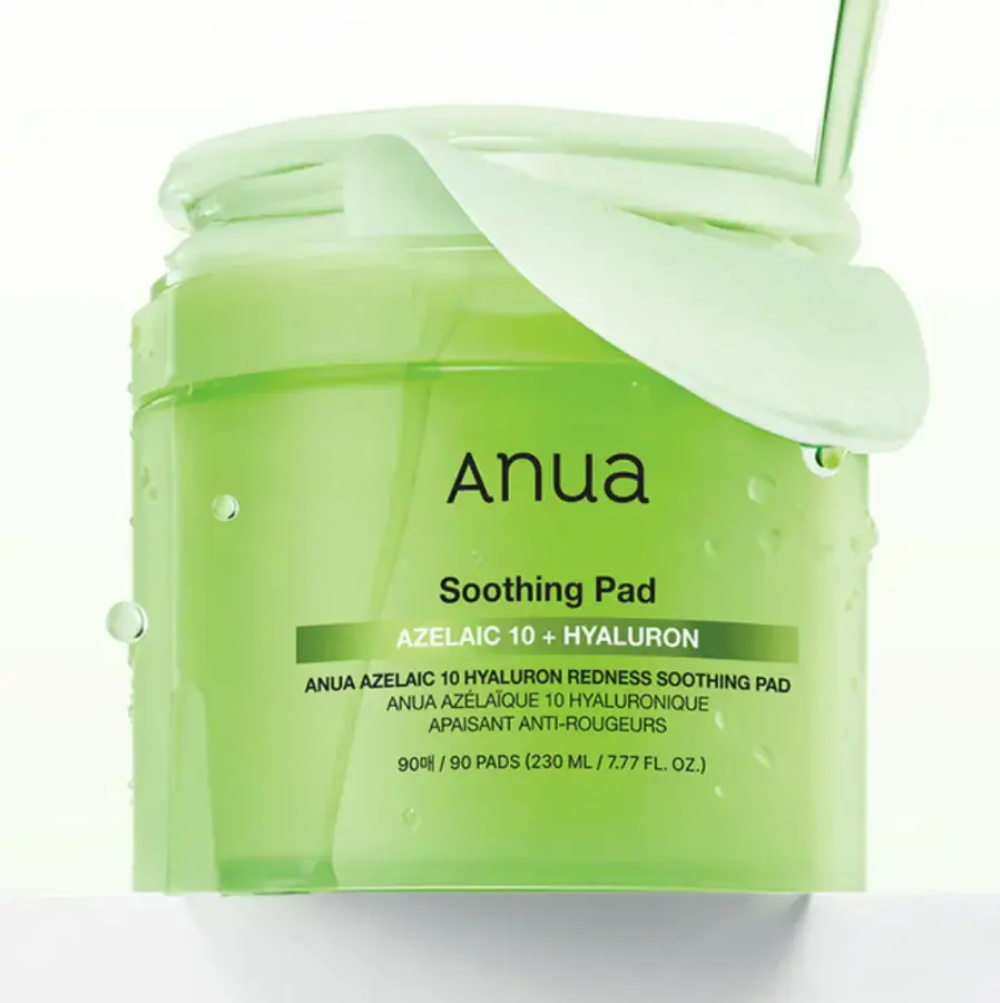 Тонер-пади проти почервонінь з азелаїновою кислотою Anua Azelaic 10 Hyaluron Redness Soothing Pad 90 шт