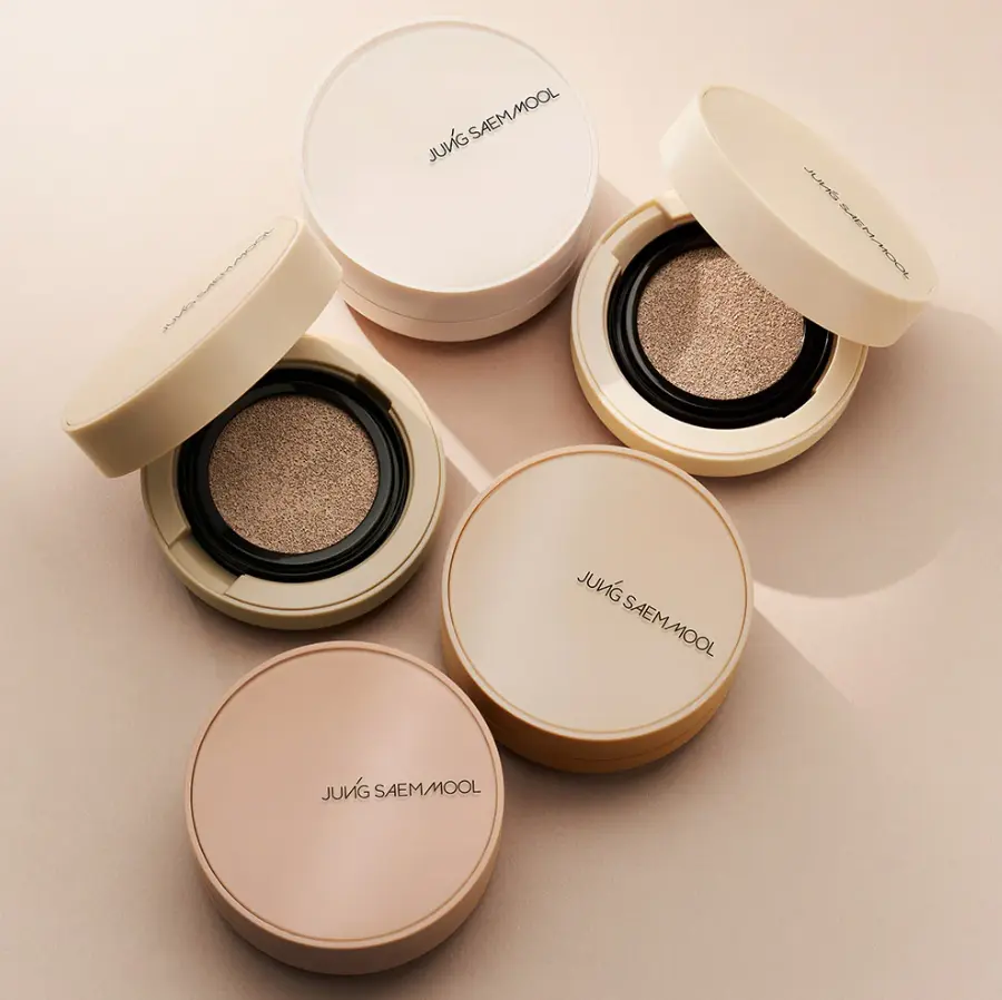 Напівматовий стійкий кушон JUNG SAEM MOOL Skin Nuder Cover Layer Cushion Set (кушон 14г + змінний блок 14г)