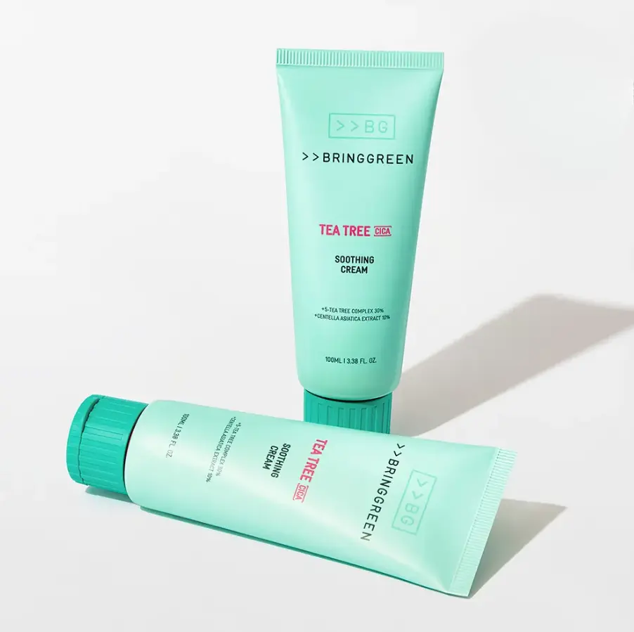 Набір заспокійливий крем для обличчя Bringgreen Tea Tree Cica Soothing Cream 100 мл + 100 мл