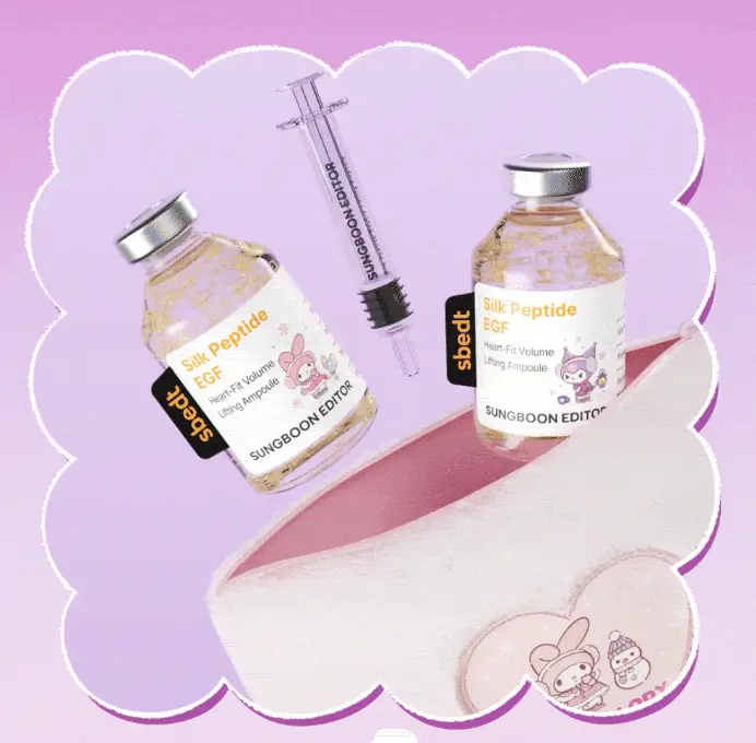 Лімітований набір сироватка Sungboon Editor Silk Peptide EGF Heart-Fit Volume Lifting Ampoule 40 мл+ 40 мл+ міні косметичка
